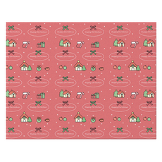 DONNAANDFRIENDS 聖誕小屋紙質包裝紙 62.5 x 45 cm, 紅色, 10個