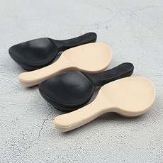 보겐 몽블랑 에펠 수저받침 2종 x 2p 세트, 크림, 블랙, 1세트