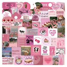 특별한상점 노트북 캐리어 여행 방수 스티커, UU023-56PCS 핑크 베어, 1개