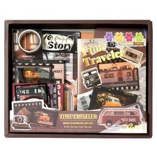 Hayeongine 旅行復古日記裝飾套組, 1套, 時間旅行