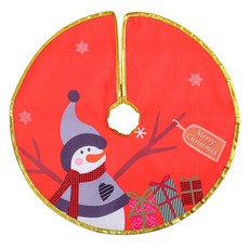 Artyhome 金邊雪人聖誕樹地墊 樹裙, 1個, JJ3-20