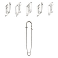 Khohimo 大型安全別針 棉被衣服修補固定針 75mm 4W295, 銀色, 50個