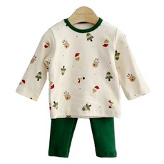 베베나인 유아용 스노우 보온 실내복 상하 세트