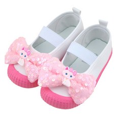 Coco Brain 女童棉質室內拖鞋 閃亮蜜桃蝴蝶結