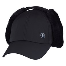 lupeo 男款冬季防寒耳罩式棒球帽, 黑色, 1個