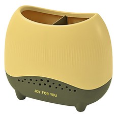 American Road 一口蘋果塑膠隔板餐具筒 YK005, 黃色, 1個