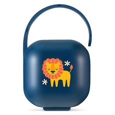 DMIND 便攜式奶嘴衛生收納盒, 1個, 海軍藍(獅子)