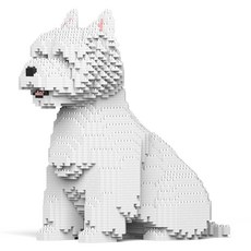 張嘴坐姿西高地梗犬積木 大型 M, 白色, 1個