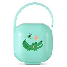 디마인드 휴대용 쪽쪽이 위생 보관 케이스, 1개, 민트 악어