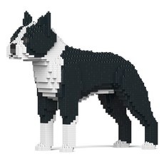 波士頓㹴犬狗狗積木 大型 M, 黑色, 1個