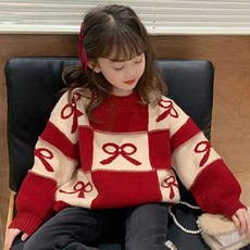 U-vely 女童 Nagashi 圓領聖誕毛衣