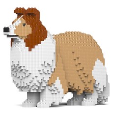 JEKCA 站立設得蘭牧羊犬狗狗積木 大型 M, 1個, 棕色