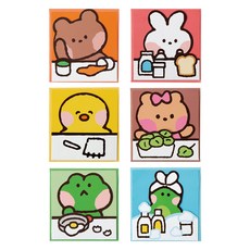 LINE FRIENDS 造型留言卡 6款組, 1套, minini 熊大, minini 兔兔, minini 莎莉, minini 熊美, minini 雷納德, minini 愛德華