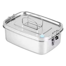 YOUNGGREEN 手提式304不鏽鋼單層便當盒, 銀色, 1個