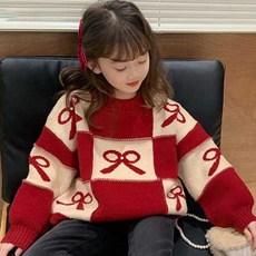 U-vely 女童 Nagashi 圓領聖誕毛衣