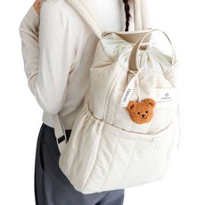 YM MAMA 尿布後背包, 珍珠象牙白