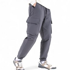 보이투맨 남성용 YXC56 워터프루프 스판 기모안감 카고 밴딩 조거 트레이닝 팬츠