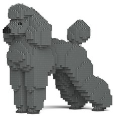 標準貴賓犬狗狗積木 M 大型, 灰色, 1個