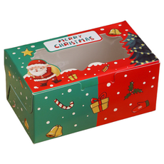 Black Tree 聖誕禮物包裝透明窗盒, 10個, 混合色