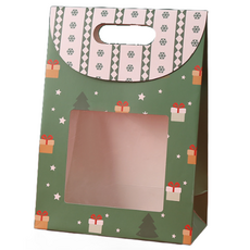 블랙트리 크리스마스 투명창 손잡이 케이스, 선물 그린, 4개