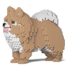 博美犬狗狗積木 M 大型, 白 + 黃, 1個