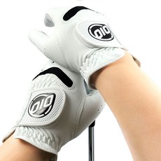 OIO 男士高級半羊皮高爾夫手套 雙手用 OMG17015, 1套, 白色