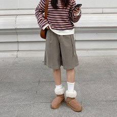 린다샵 여성용 브지다 원핀턱 스트랩 벨트 + 골덴 버뮤다 팬츠 세트 cppt14588k4a