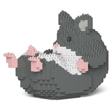 벌러덩 햄스터 동물 블럭 대형 M, 그레이, 1개