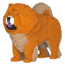 JEKCA 多毛鬆獅犬積木 棕色 大型 M, 1個, 混合色