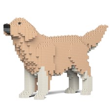 站姿黃金獵犬狗狗積木 大型 M, 1個, 黃 + 白