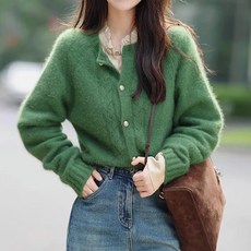 페이퍼먼츠 여성용 모미 포근 라운드넥 긴팔 가디건 12759