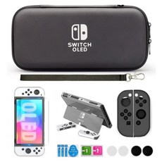 B2WIN OLED Nintendo 主機收納包套組, 1套, 黑色, 單一商品