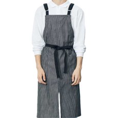 Bethechef Unistore 細條紋長版圍裙, 黑色(A-642), 1個