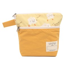 semoms 雙面防水Poki毛巾袋, 擁抱Mungchi黃色