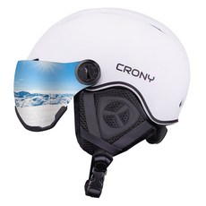 CRONY 護目鏡一體成型模內滑雪頭盔, 霧面白, 1個