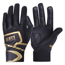 ZETT 棒球打擊手套 雙手穿戴組 BGK-355, 1套, 黑色 + 金色