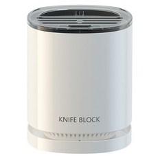 Meo 360度旋轉通風瀝水刀具收納餐具筒, 白色, 1個