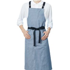 UNISTORE Be The Chef 細條紋長版圍裙, 石藍色(A-646), 1個