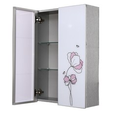 유리 선반 욕실 수납장 핑크꽃2, 혼합색상, 1개