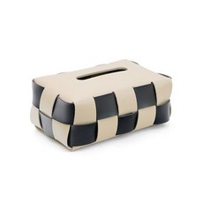 빈티지 바둑판 거실 티슈 케이스, 베이지