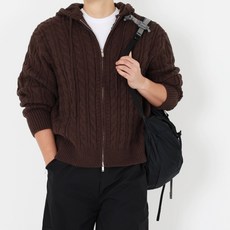 男士 Infius Groll 寬鬆版 2WAY 針織連帽拉鍊外套 024FW1-DM024