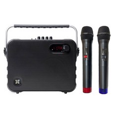 휴대용 블루투스 스피커 + 무선 핸드 마이크 2p 세트 BS EV-9800, 블랙