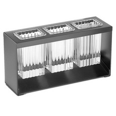 便利巧思 3層3格餐具筒, 黑色, 1個