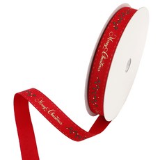 Pojangnet 聖誕緞帶 C HC-RD16009, 紅色+綠色+金色線條, 1個, 9m