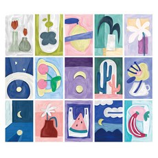 감성 인테리어 엽서 포토 카드 15종 세트, 15PA-01, 1세트