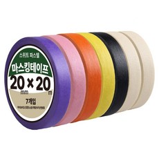 DADA 甜美粉彩紙膠帶 7款組 20mm x 20m, 混合色, 1套