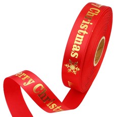 包裝網 聖誕緞帶 S MC-RD25225, 紅色+金色, 22.5m, 1個