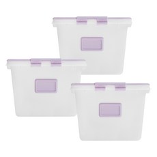 LIVING SOOP 新款方形生活收納箱, 3套, 薰衣草紫, 24L
