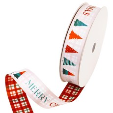 Pojangnet 聖誕緞帶 S CT-WH25225, 紅色+綠色+白色, 22.5m, 1個