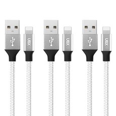 unboxing iPhone 相容編織 Lightning 8-pin 高速充電數據傳輸線, 銀色, 3個, 2m